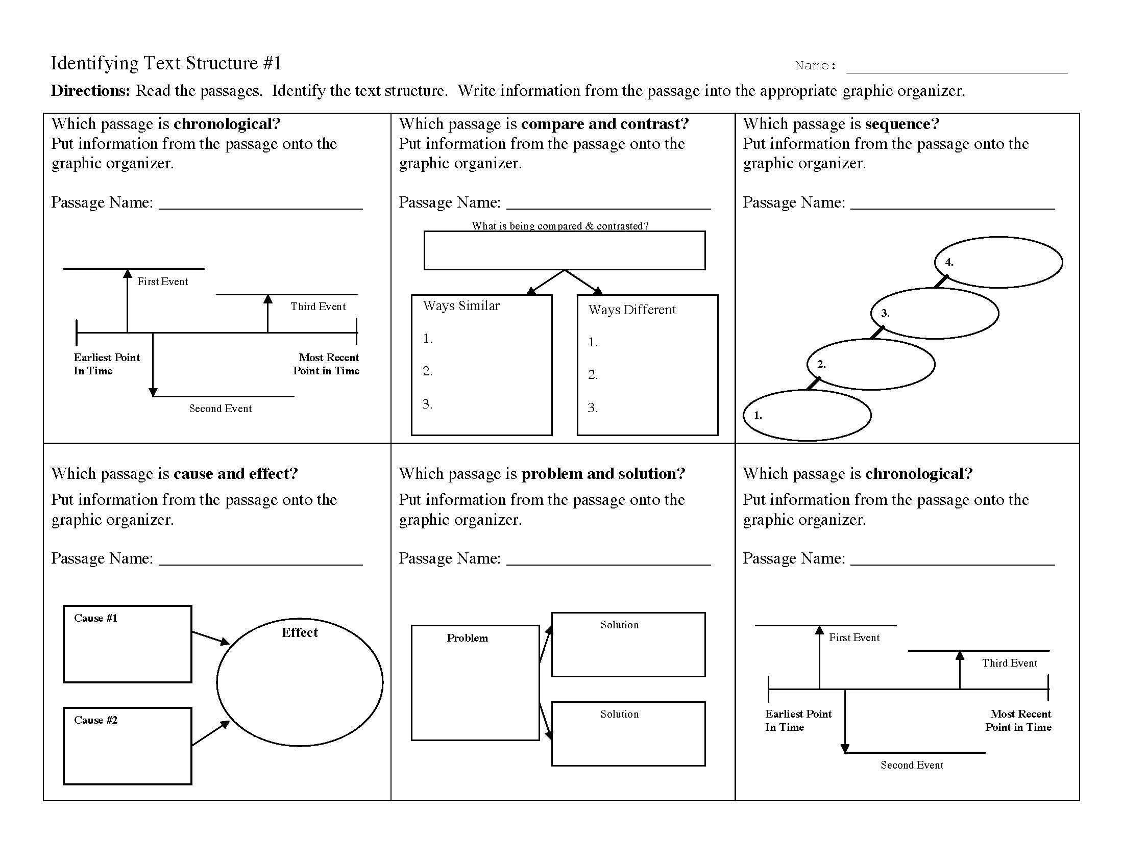 This is a preview image of Text Structure Worksheet 1. Click on it to enlarge it or view the source file.