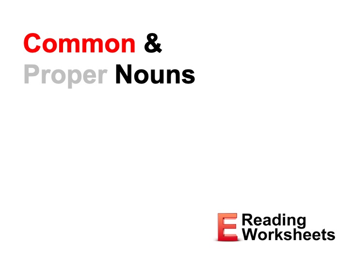 This is a preview image of Common and Proper Nouns Lesson. Click on it to enlarge it or view the source file.
