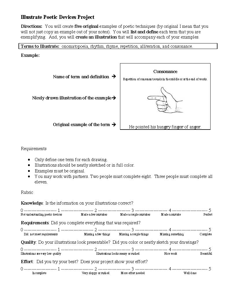 This is a preview image of Illustrating Poetic Devices Project. Click on it to enlarge it or view the source file.