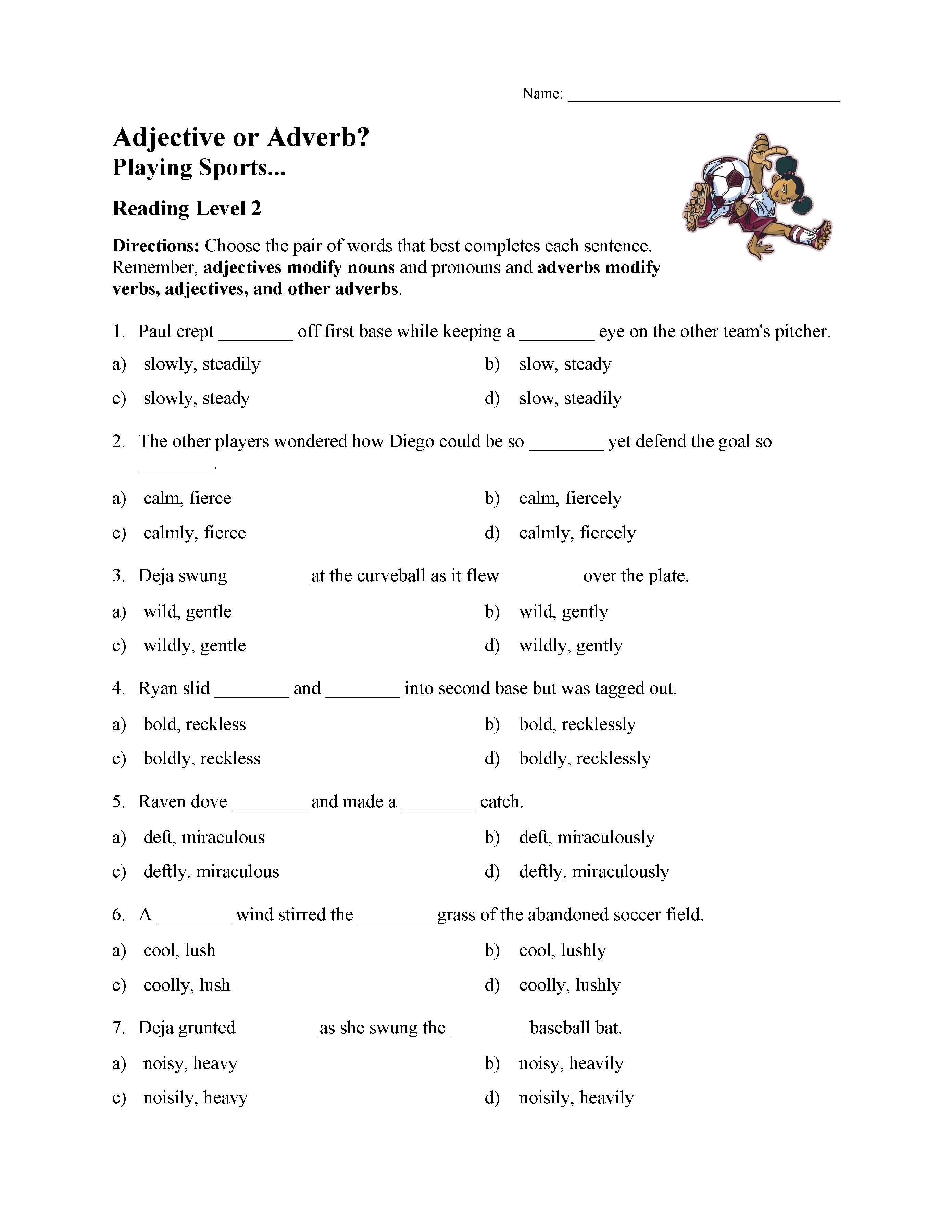 adverbs worksheet high school