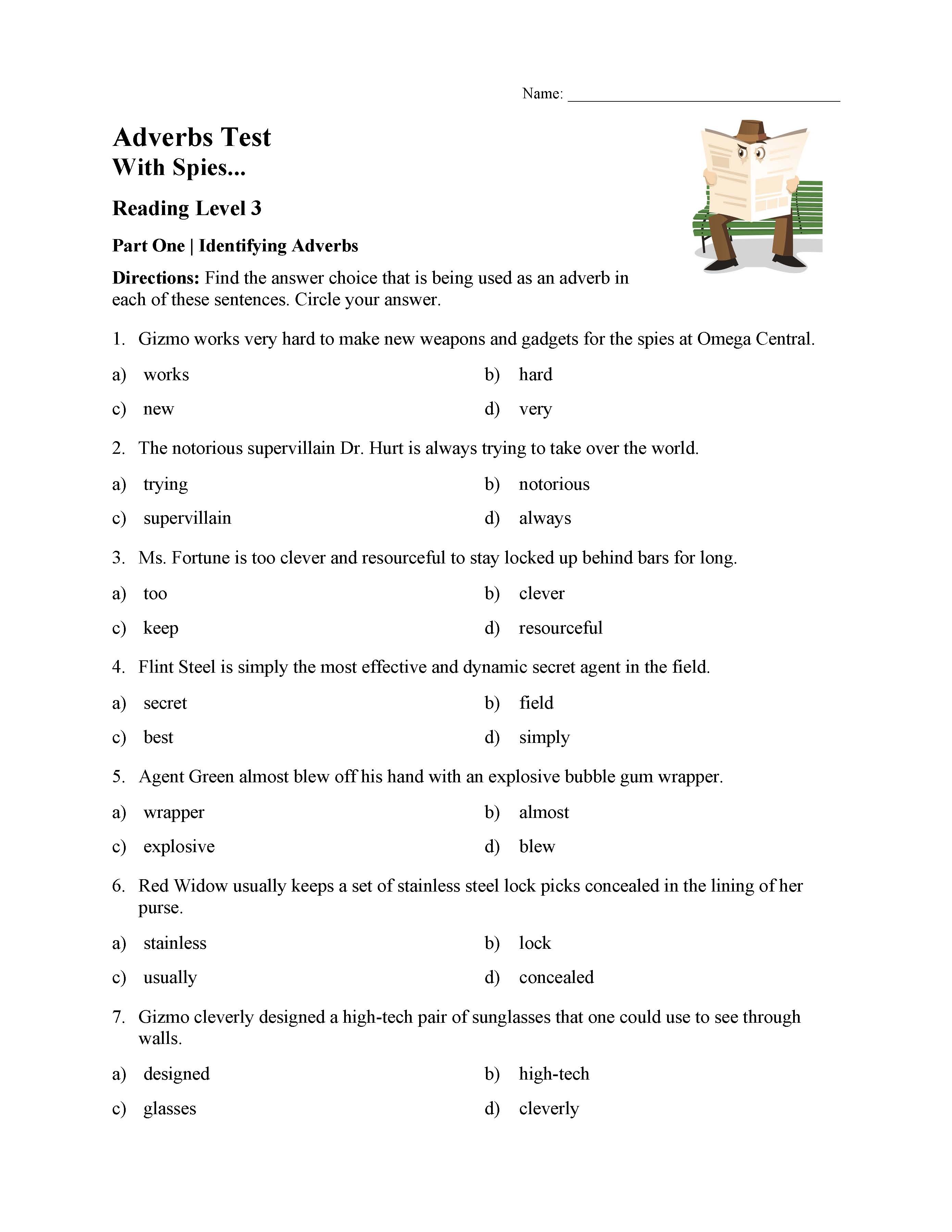 Worksheet 6 Identifying And Using Adverbs