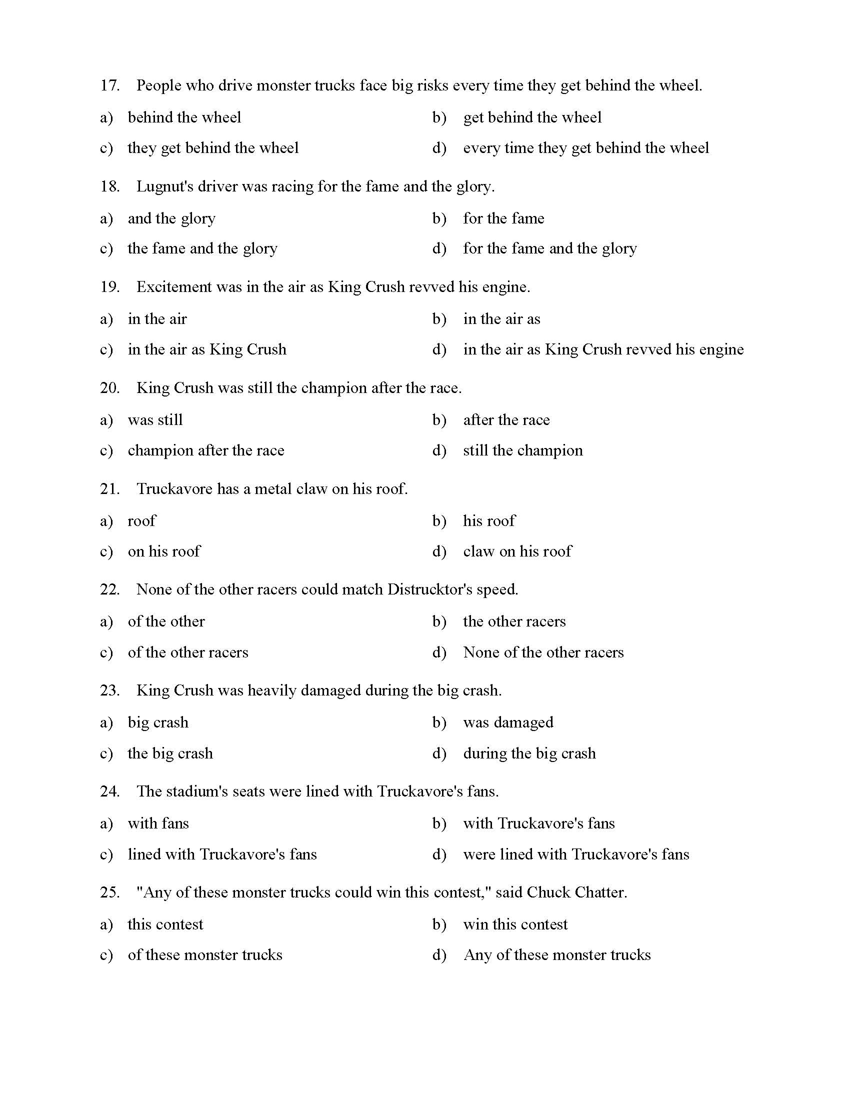 Prepositional Phrase Worksheets 6th Grade Pdf