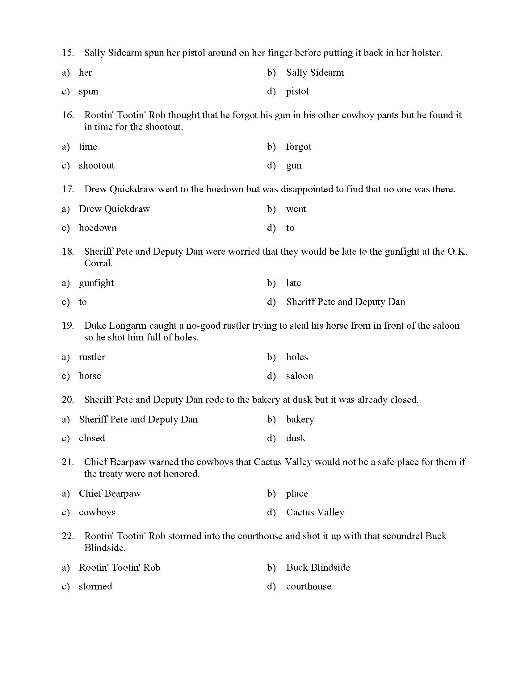 Pronouns Without Antecedents Worksheet