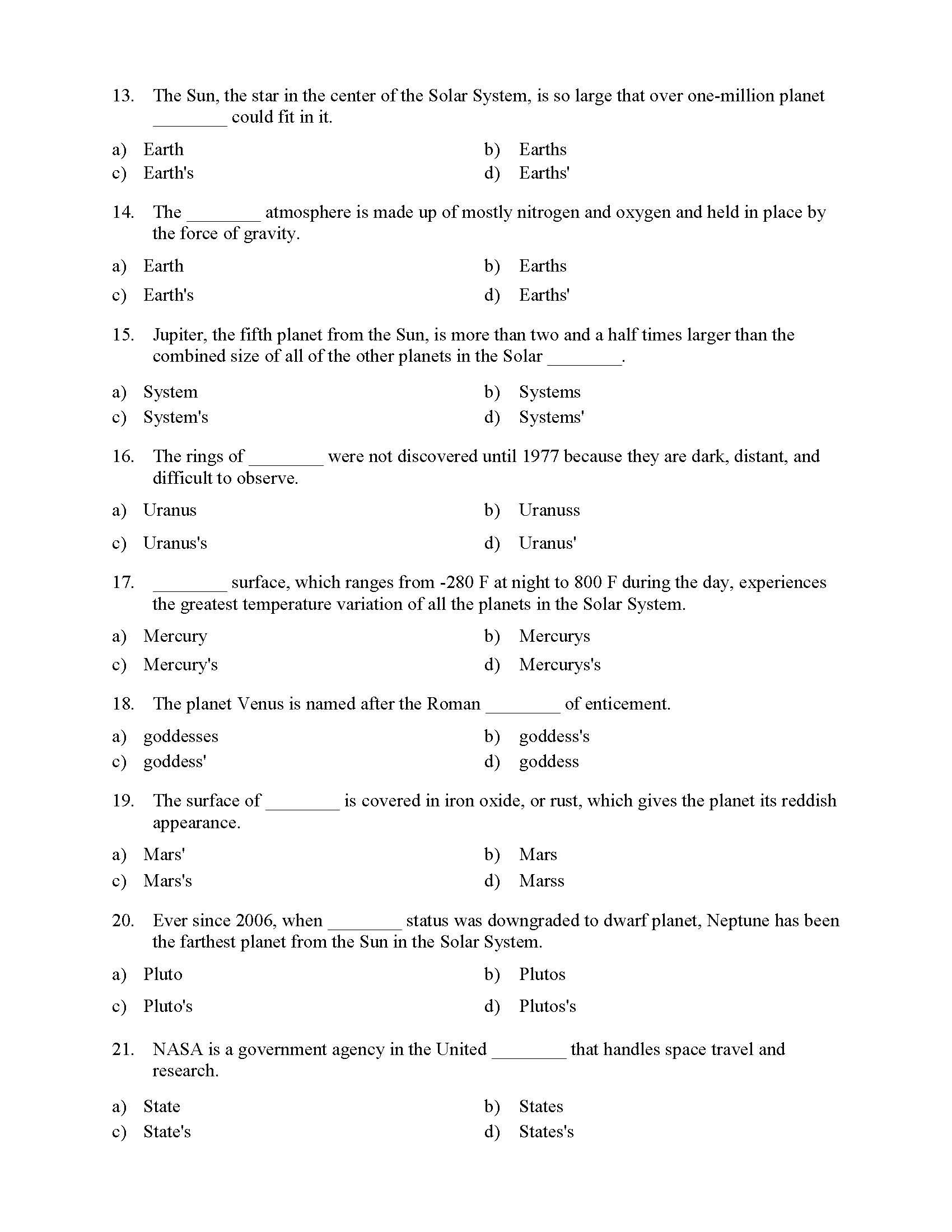 singular plural and possessive nouns test 2 reading level 3 preview