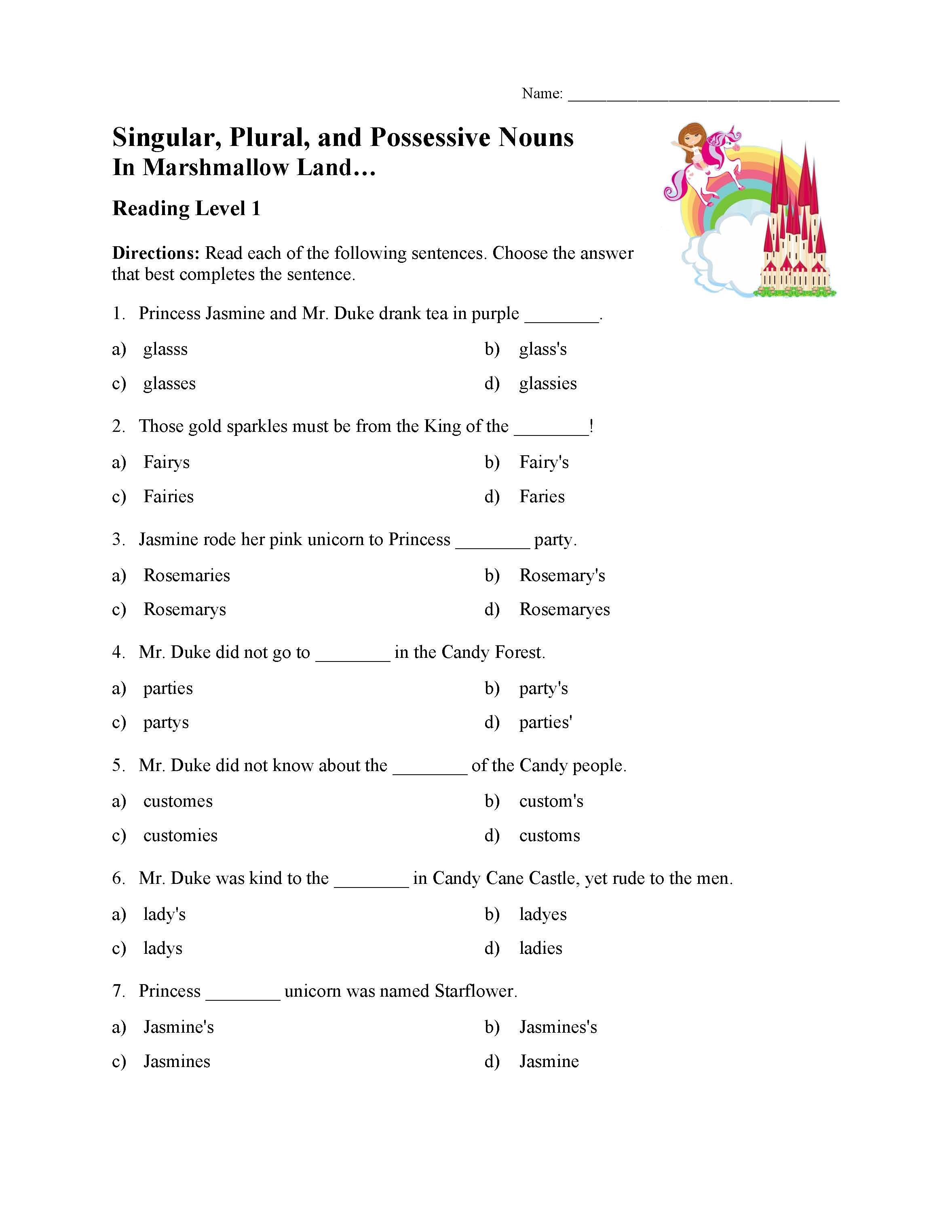 Cases Of Nouns Worksheet With Answers Pdf