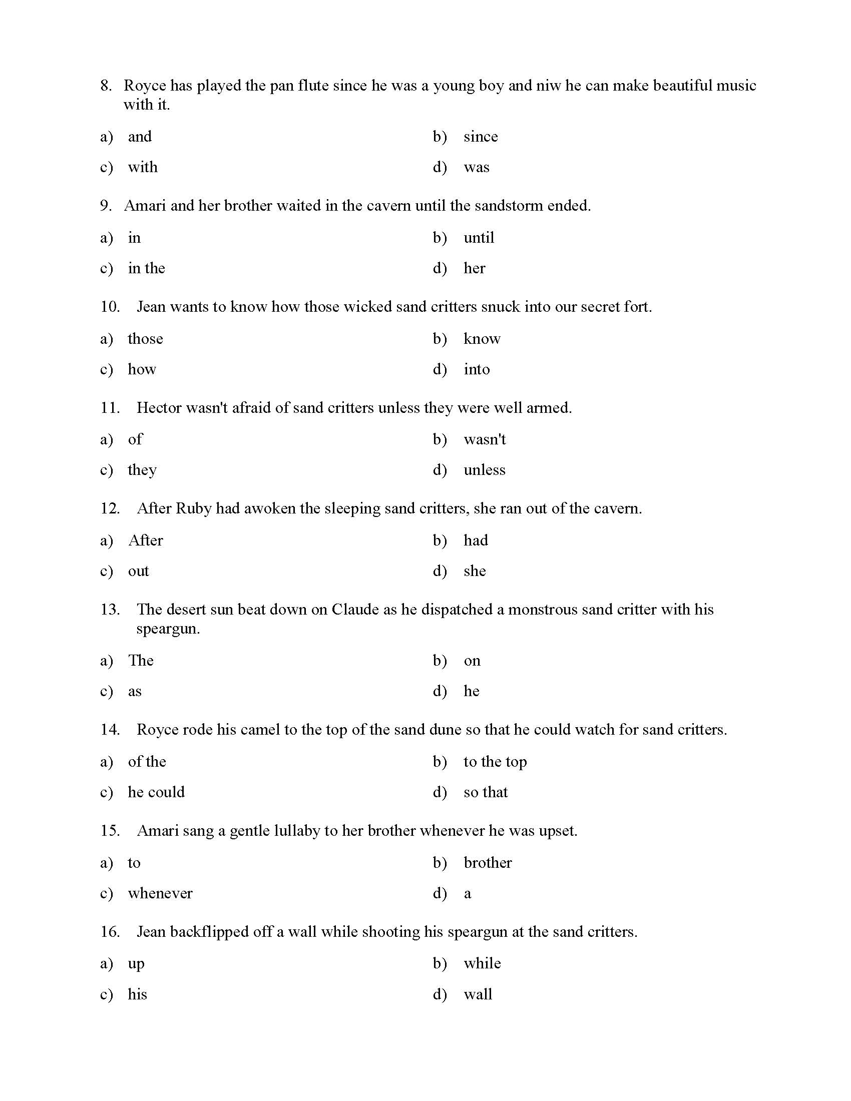 Conjunction Worksheets Grade 3 Parts Of Speech Worksheets K5 Learning Dheeraj Is Clever But