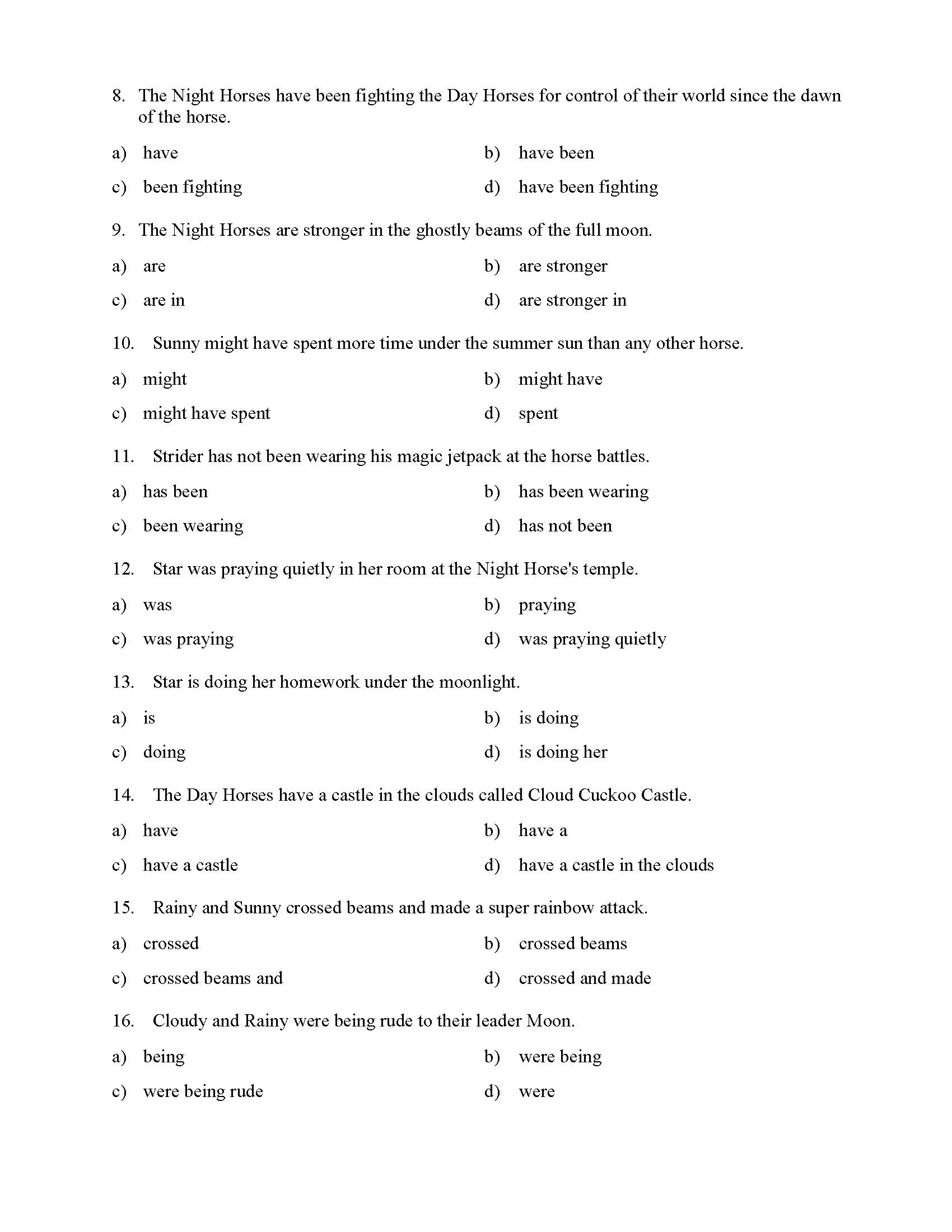 Verb Phrase Worksheet Free