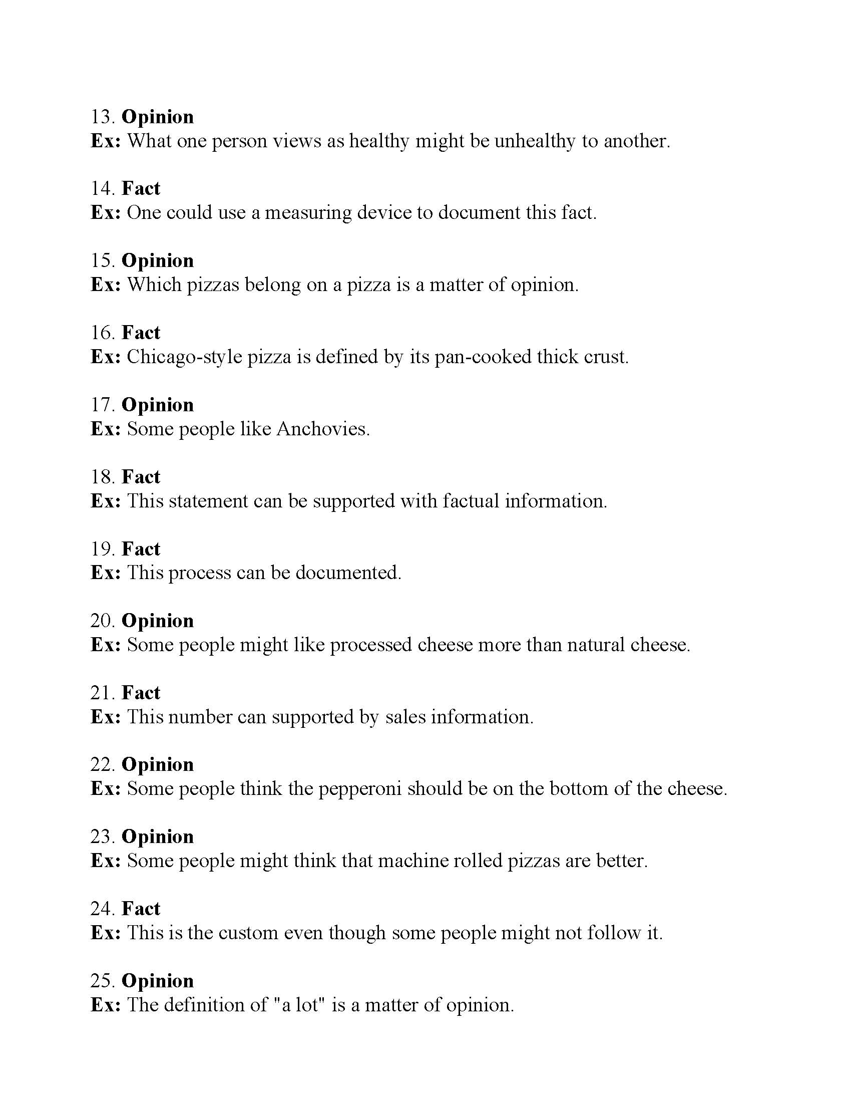 Worksheet Fact Opinion Worksheet fact and opinion worksheet 4 answers