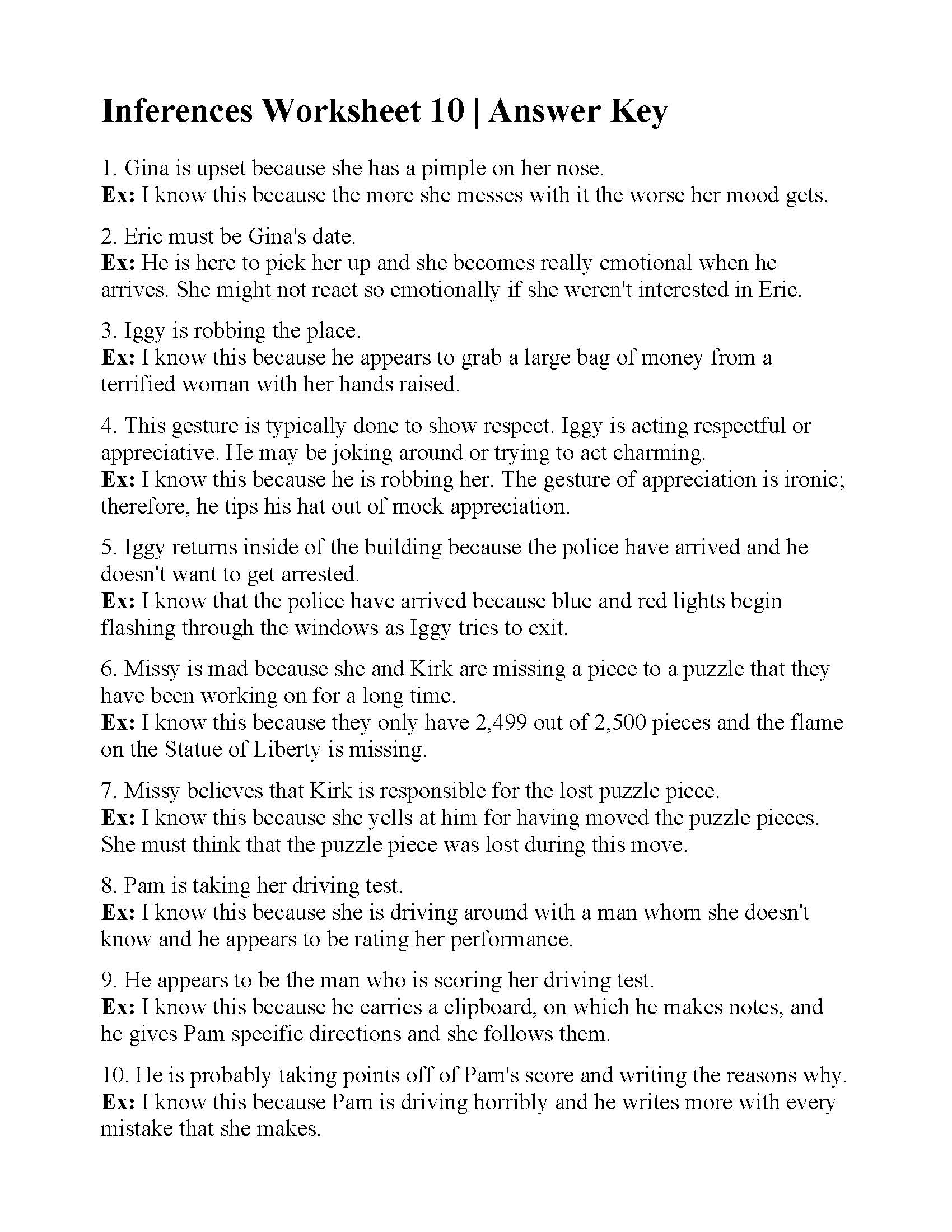 K12reader Inference Practice Where Am I Answers Preschool K Worksheets