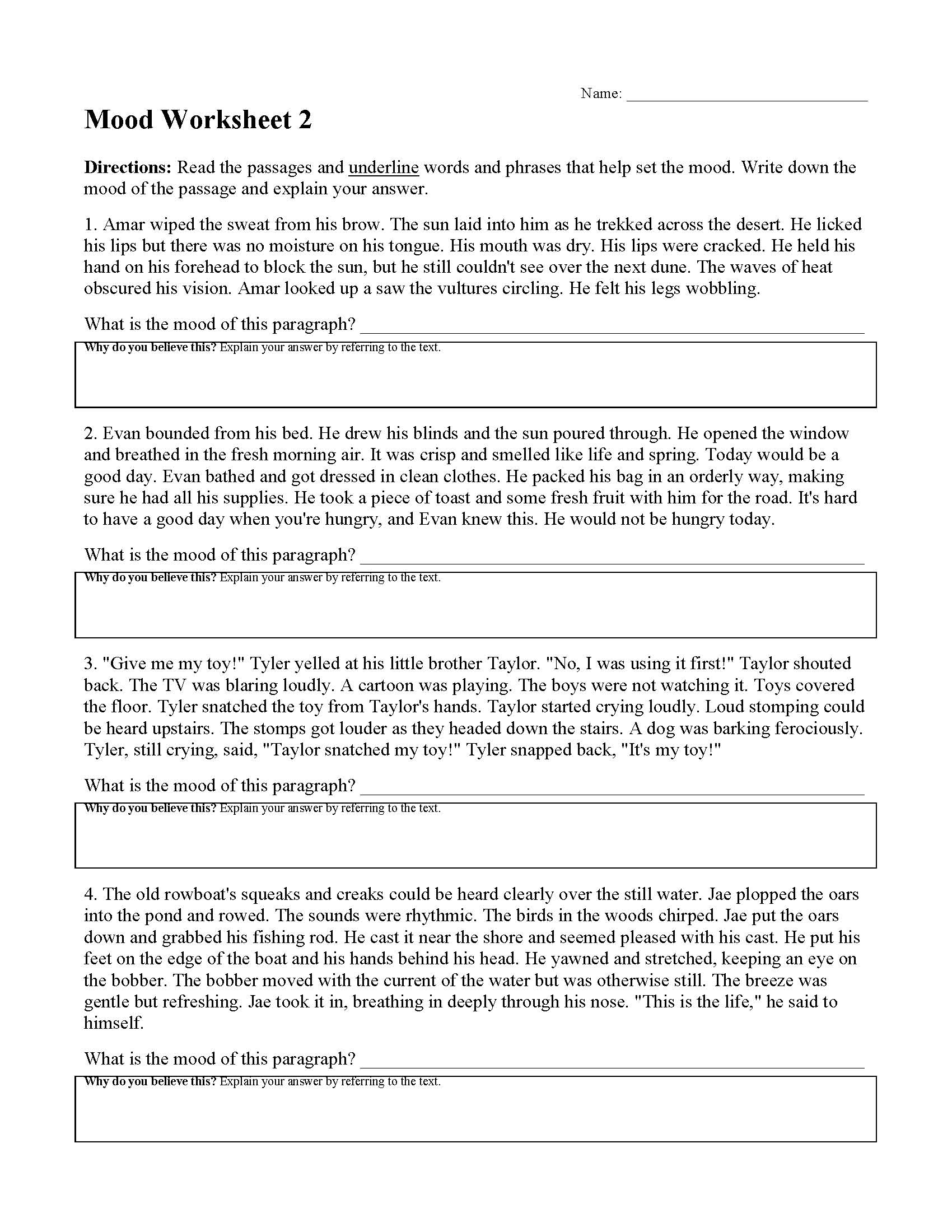 This is a preview image of Mood Worksheet 2. Click on it to enlarge it or view the source file.