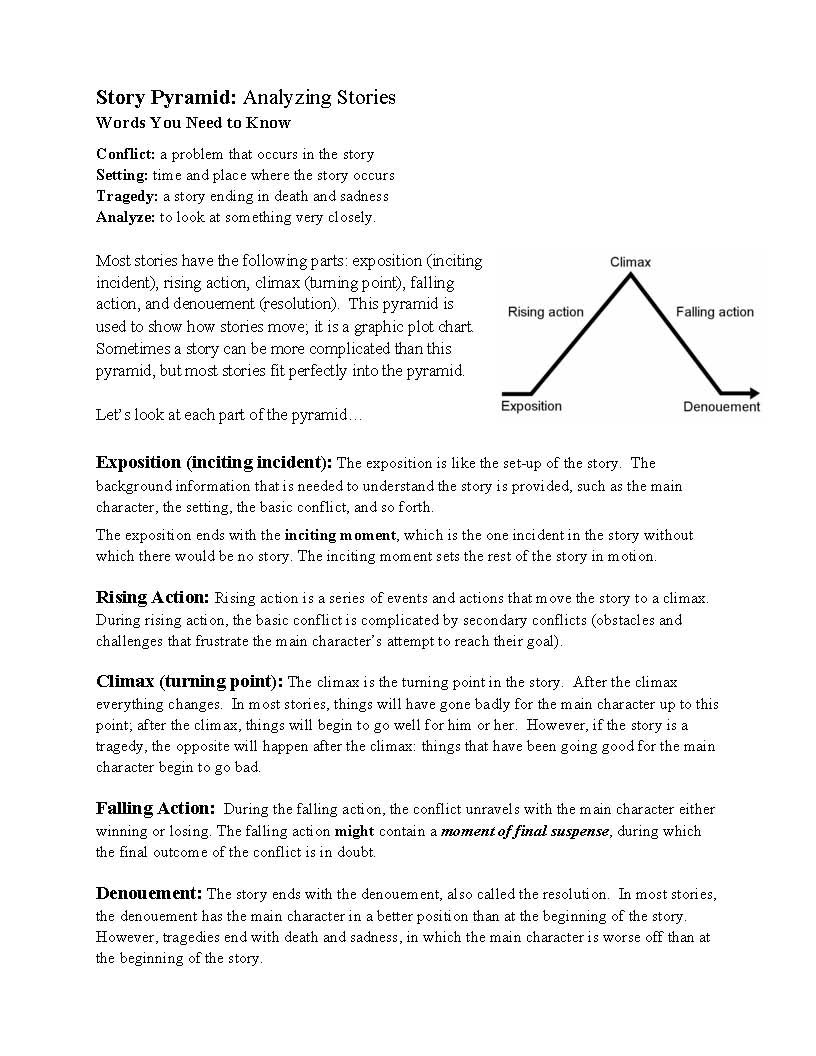 Story Structure Activities Ereading Worksheets