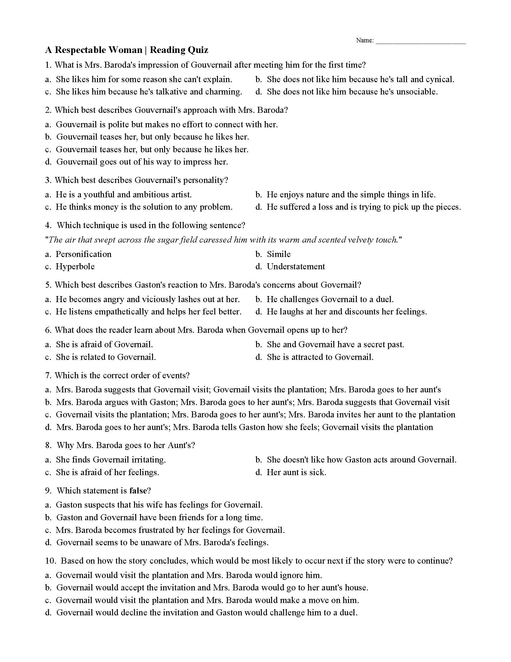 Respectable woman essay picture