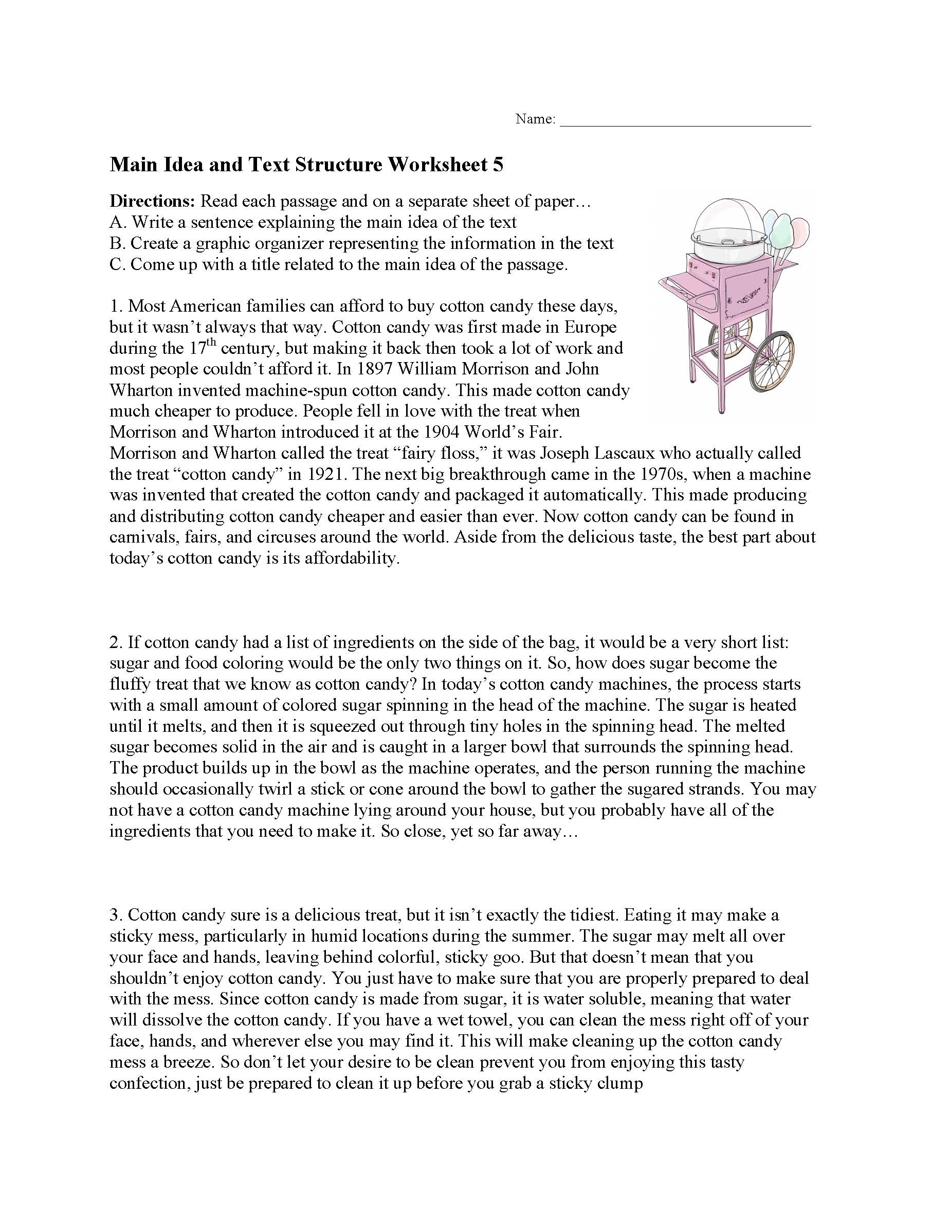 Main Idea and Text Structure Worksheet 25  Preview Throughout Main Idea Worksheet 5
