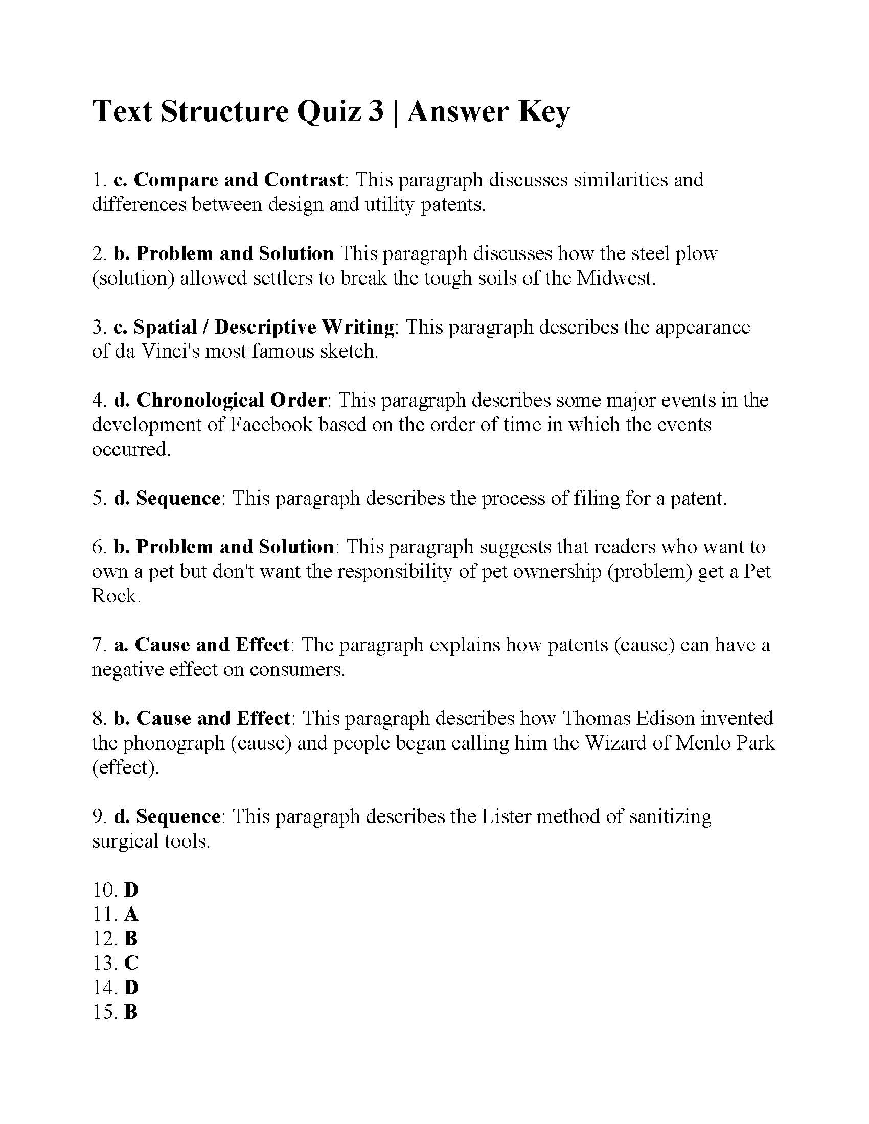  Ereading Text Structure 2 Robert Mile s Reading Worksheets 