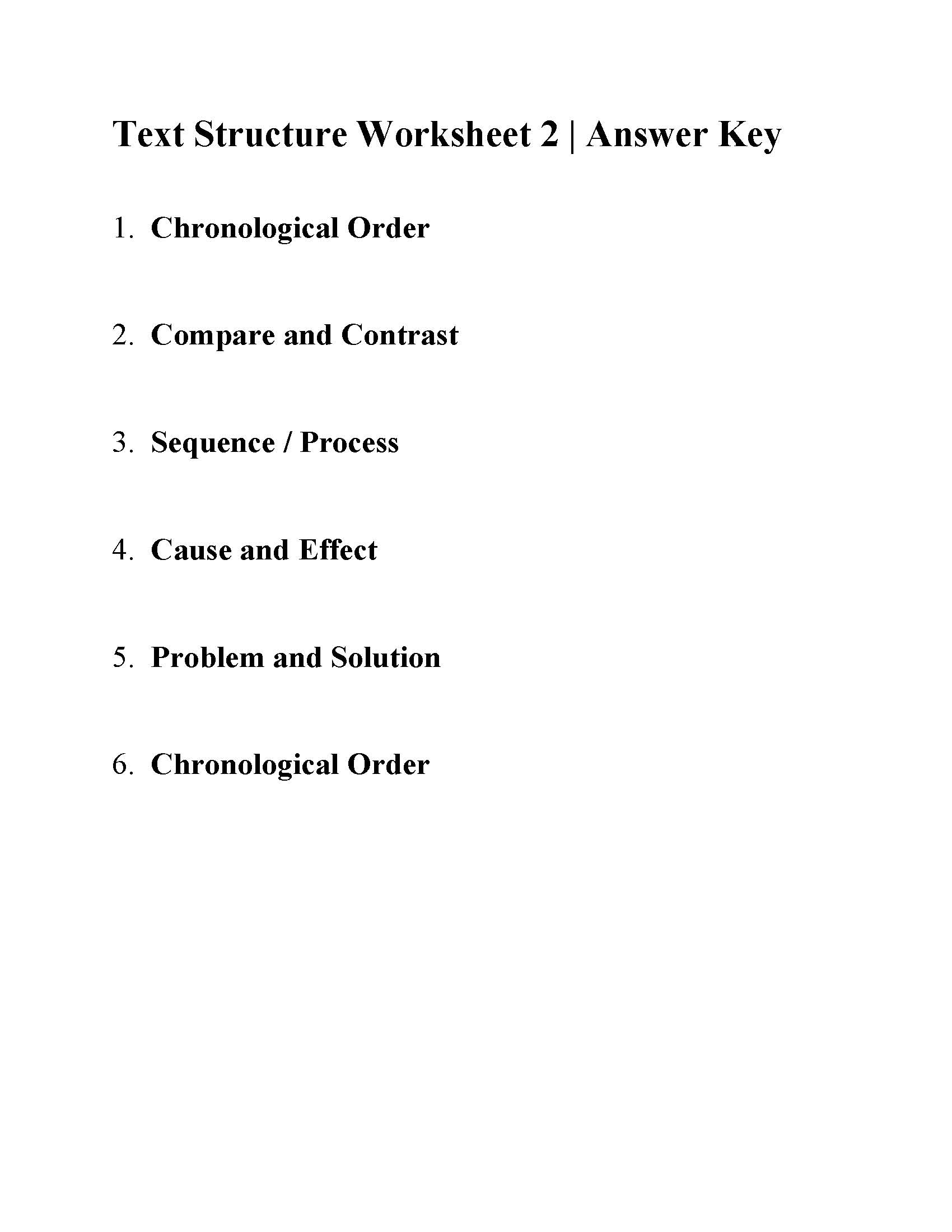 This is a preview image of Text Structure Worksheet 2. Click on it to enlarge it or view the source file.