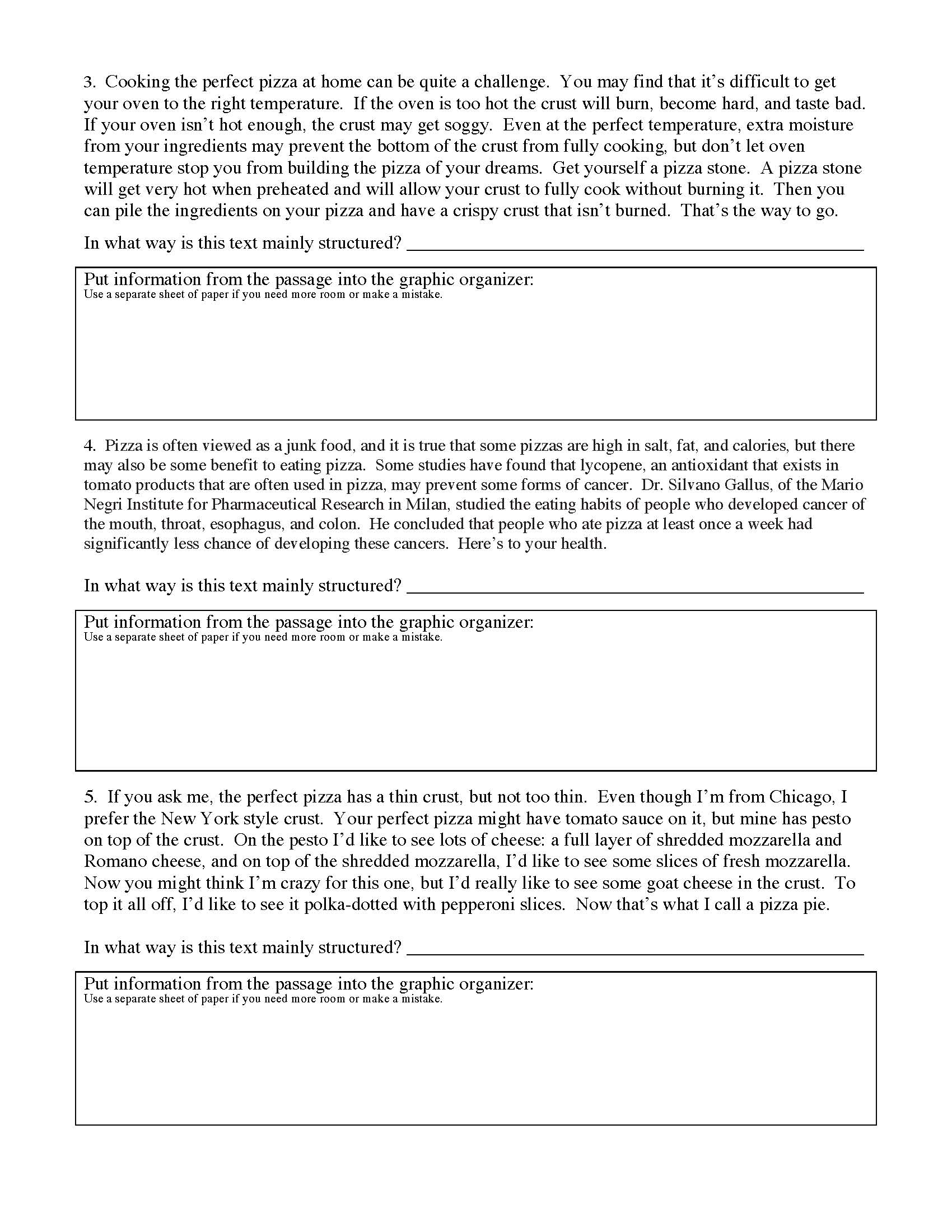 Main Idea And Text Structure Worksheet 11 - IdeaWalls Intended For Text Structure Worksheet 4th Grade