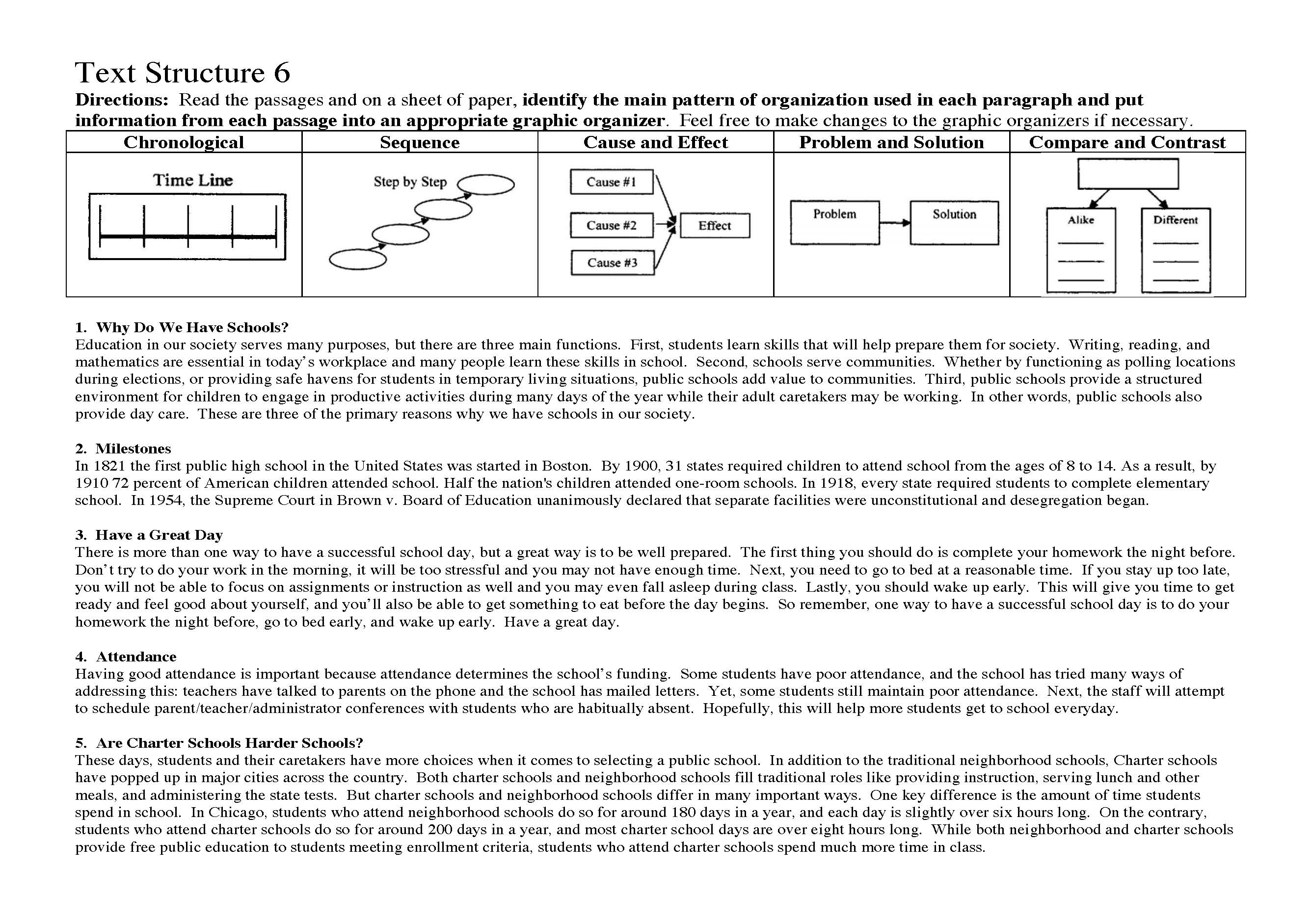 Ereading Text Structure 2 - Robert Mile's Reading Worksheets