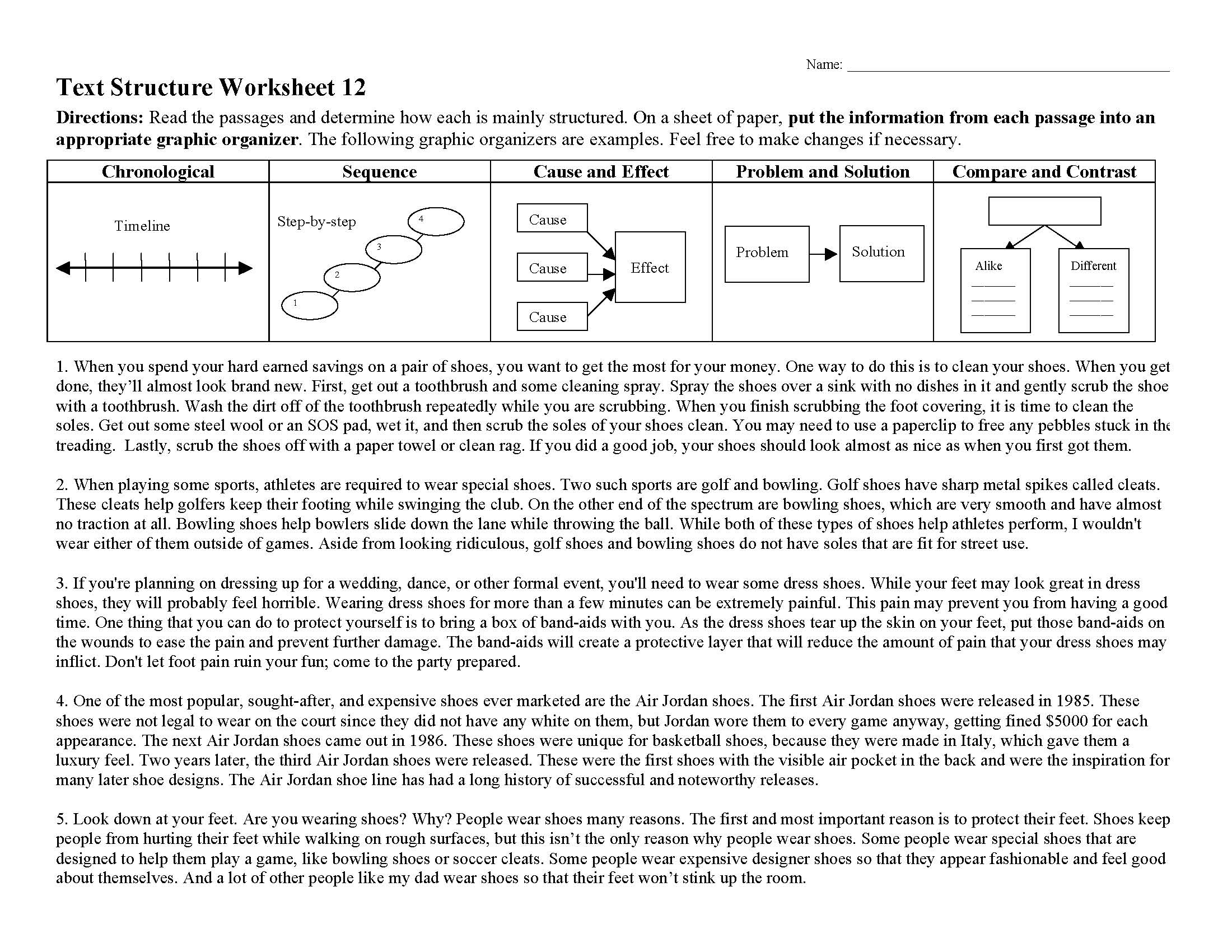This is a preview image of Text Structure Worksheet 12. Click on it to enlarge it or view the source file.
