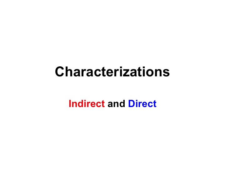 Indirect Characterization Definition & Examples