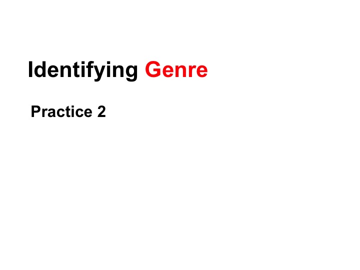 This is a preview image of Genre Class Practice Activity 2. Click on it to enlarge it or view the source file.